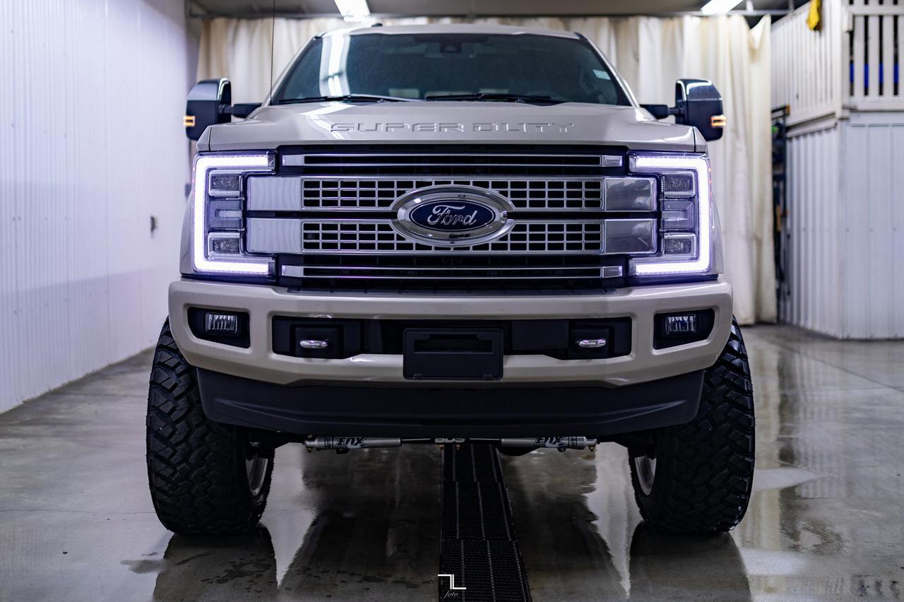 2017 Ford F-350 4x4 Crew Cab Platinum FX4 Diesel 8&quot; Lift Leather Roof Nav Red Deer AB