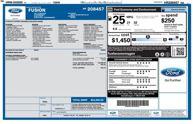 2017 Ford Fusion SE Raleigh NC