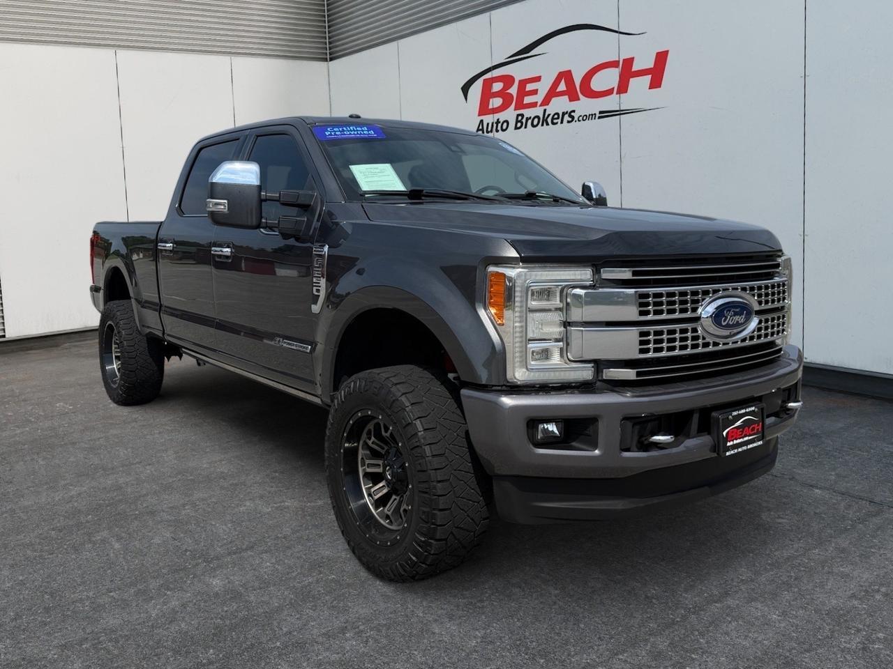 2017 Ford Super Duty F-250 SRW Platinum, HEATED/VENTILATED SEATS, POWER SLIDING REAR WINDOW, TOW HOOKS, TOW PACKAGE, MOONROOF, BACKUP CAMERA, POWER/HEATED MIRRORS, POWER RUNNING BOARDS, KEYLESS ENTRY, POWER FOLDING MIRRORS, TINTED WINDOWS, CLEAN CARFAX! Norfolk VA