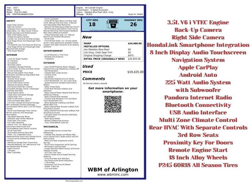 2017 Honda Pilot EX AWD