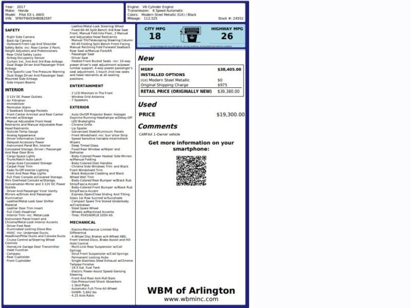 2017 Honda Pilot EX-L AWD