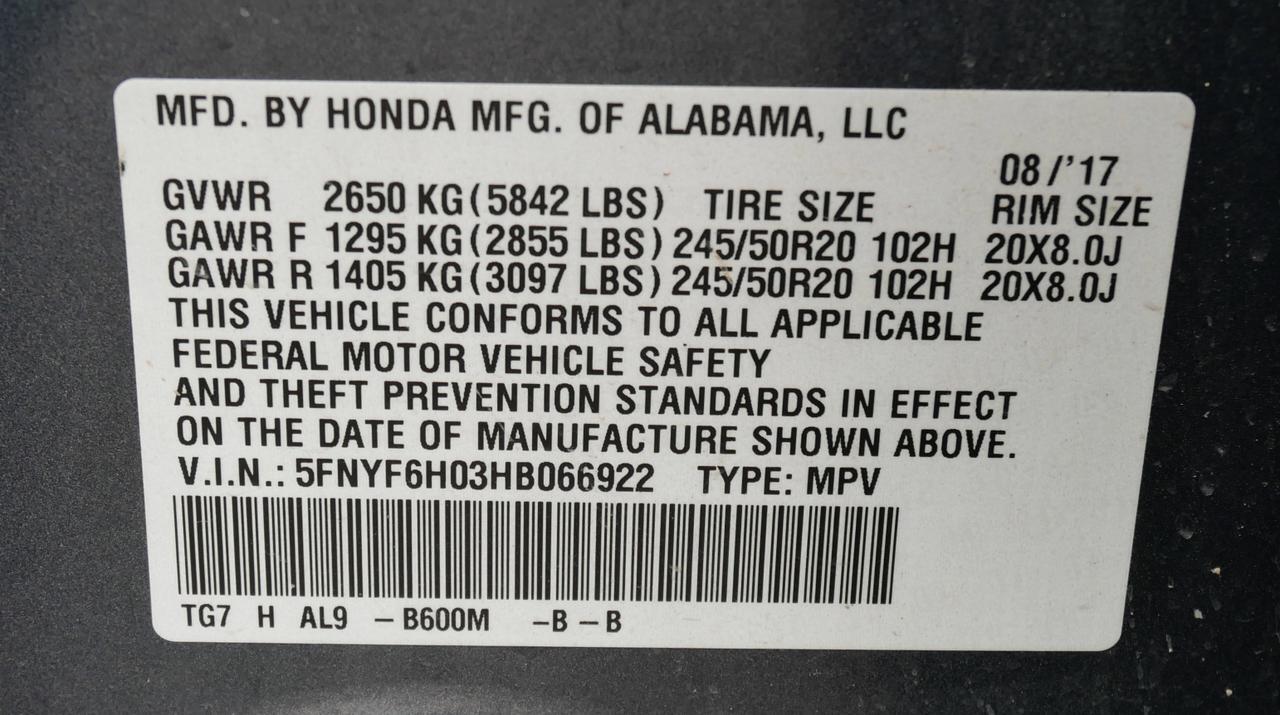 2017 Honda Pilot Elite San Juan TX