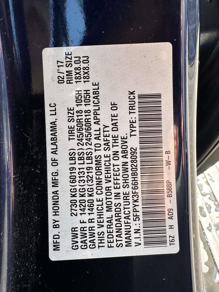 2017 Honda Ridgeline RTL-T San Clemente CA