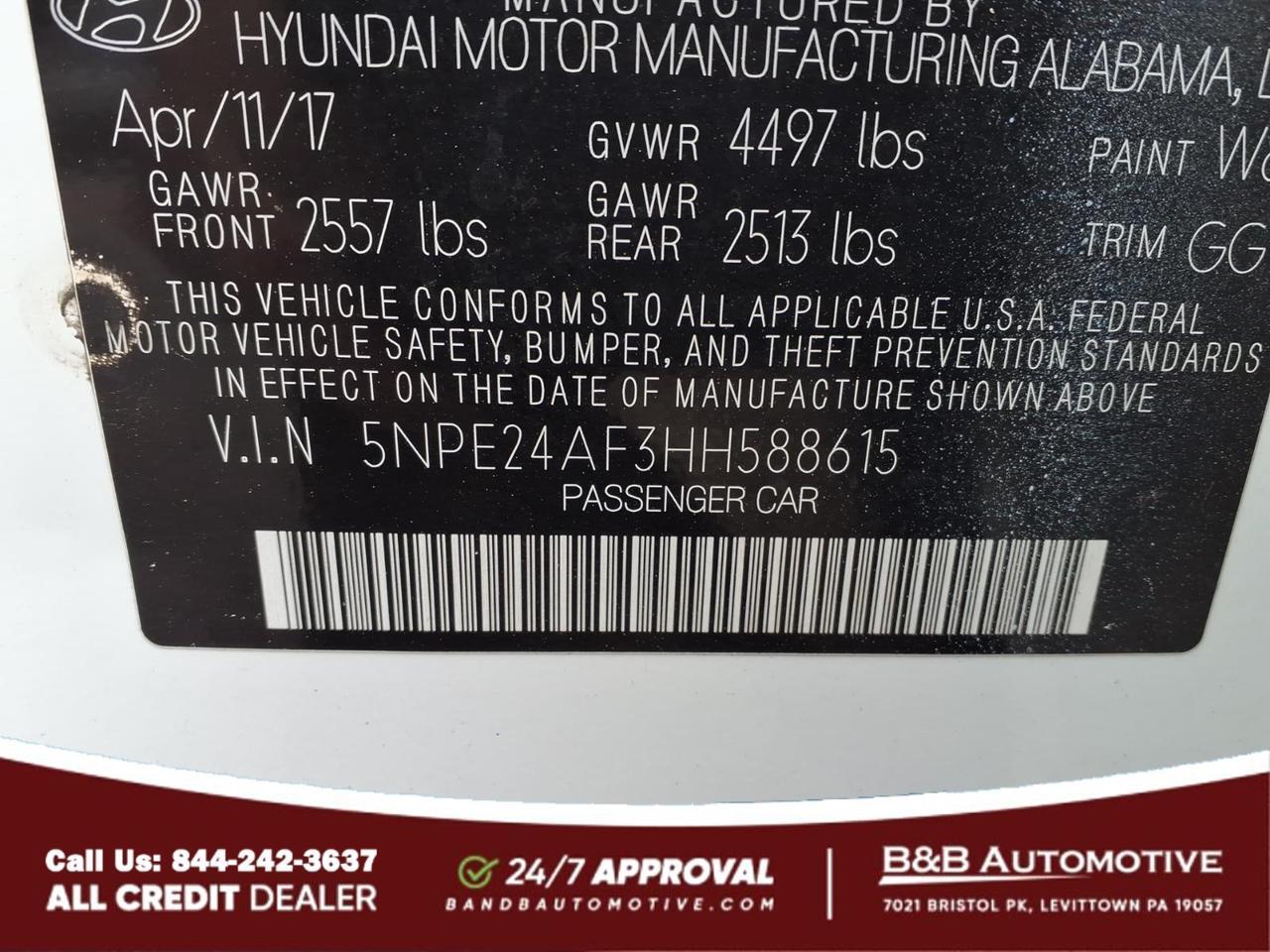 2017 Hyundai SONATA Base Levittown PA