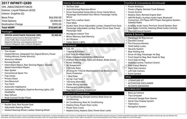 2017 INFINITI QX80 Base Raleigh NC