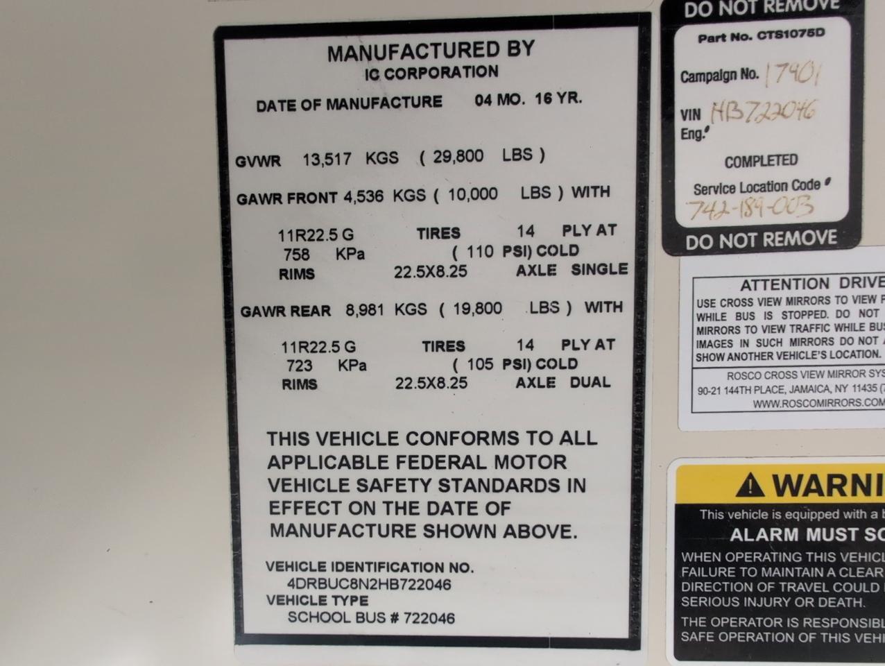 2017 International IC CE300 Johnstown NY