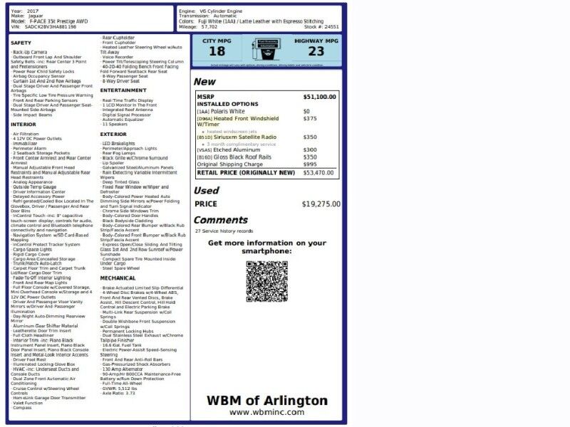 2017 Jaguar F-PACE 35t Prestige AWD