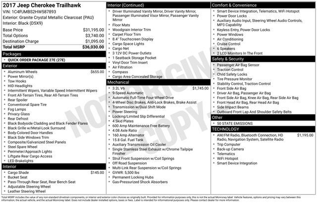 2017 Jeep Cherokee Trailhawk Raleigh NC