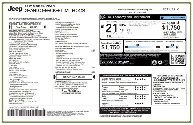 2017 Jeep Grand Cherokee Limited - LOCAL TRADE - WELL MAINTAINED Whitinsville MA
