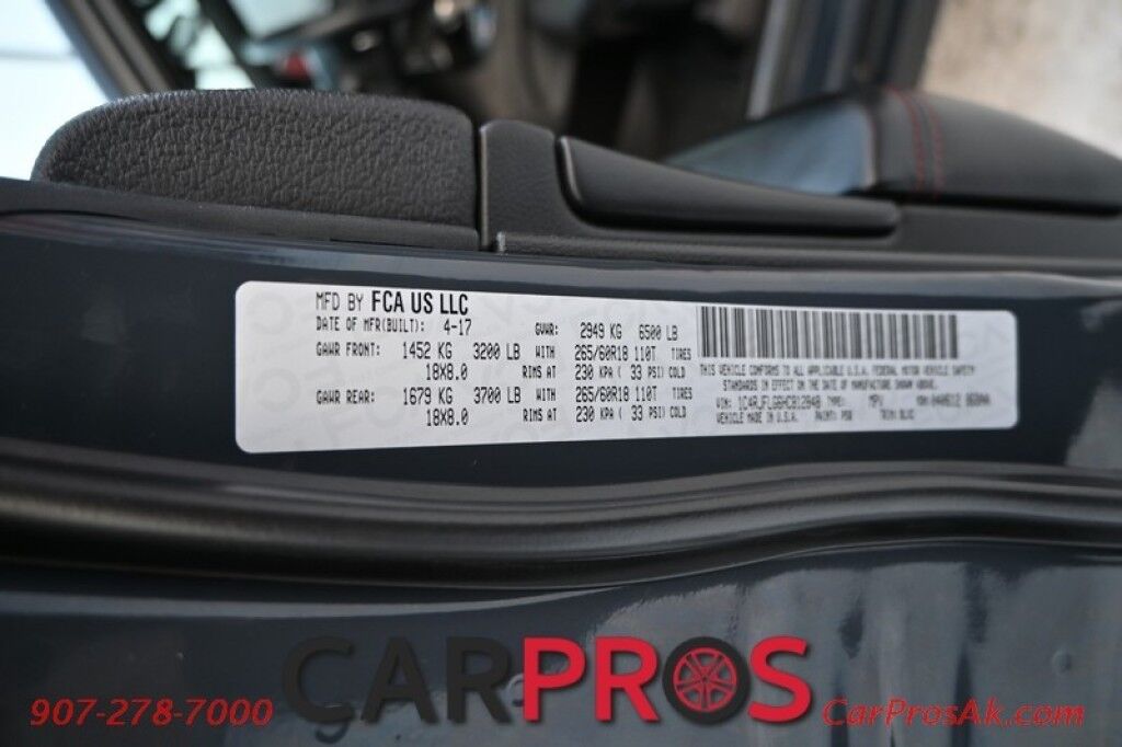 2017 Jeep Grand Cherokee Trailhawk - 3.6L V6 - Luxury Group - Front Leather Heated/Cooled Seats - 2nd Row Heated Seats - Heated Steering Wheel - Remote Start - Bluetooth - Backup Camera - Fog Lights - Tow Pkg Anchorage AK