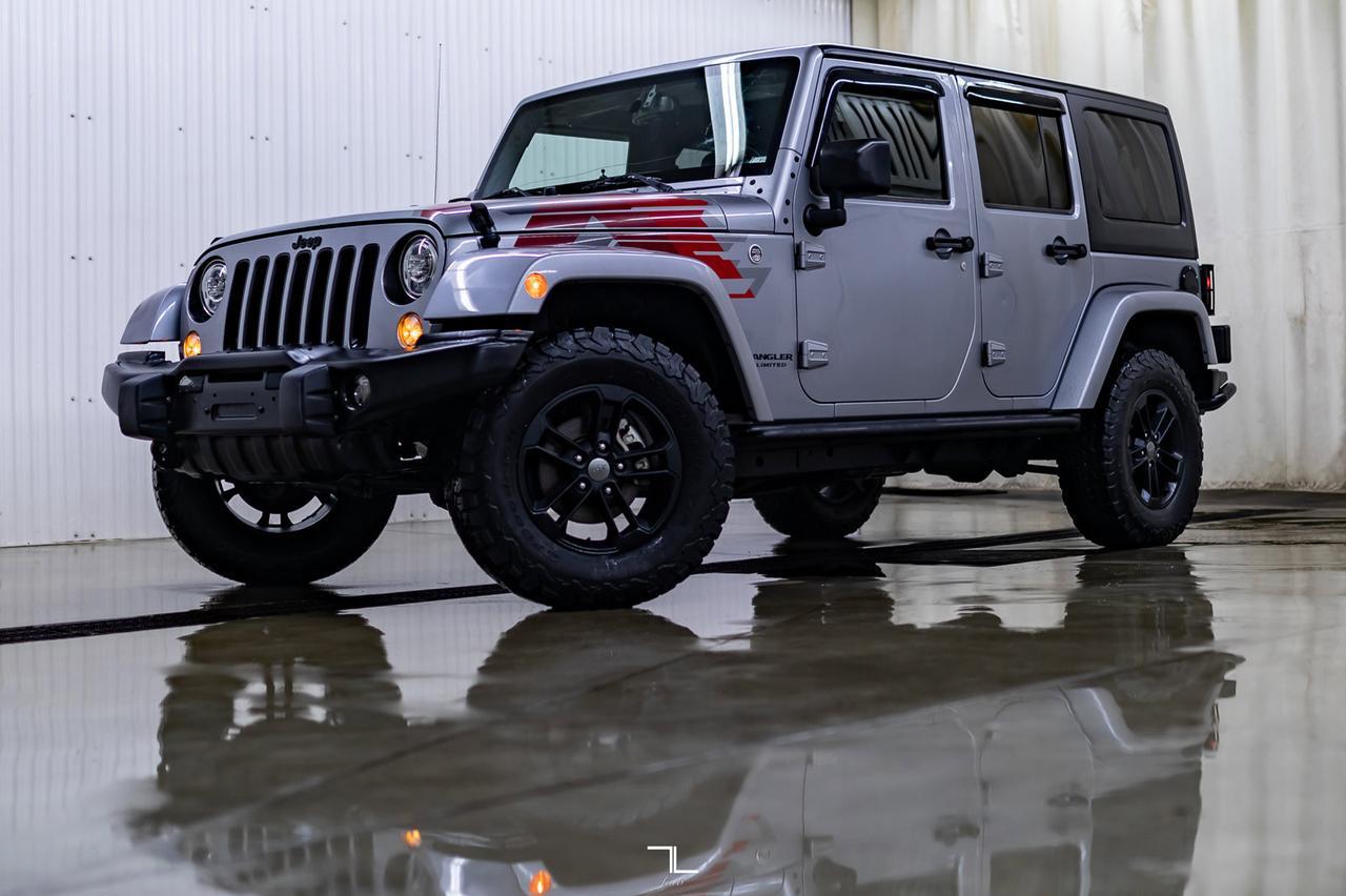 2017 Jeep Wrangler Unlimited 4x4 Sahara Winter Edition Leather Manual Red Deer AB