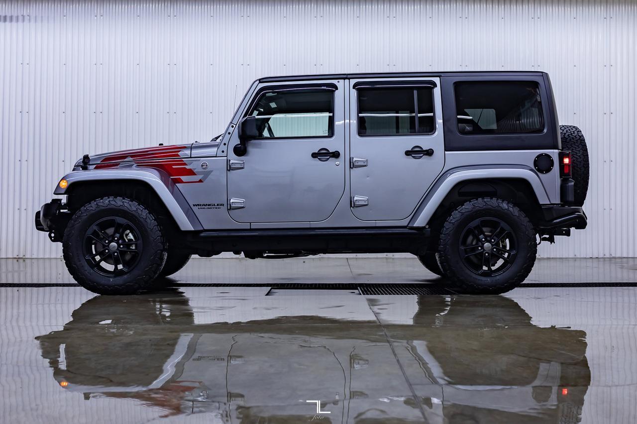 2017 Jeep Wrangler Unlimited 4x4 Sahara Winter Edition Leather Manual Red Deer AB