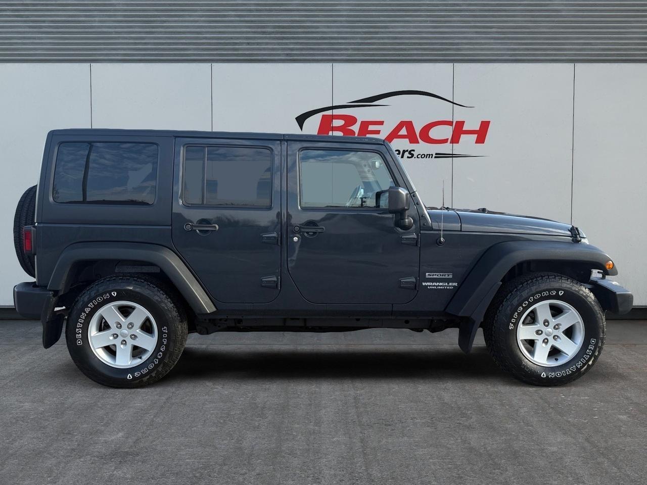 2017 Jeep Wrangler Unlimited Sport, BLUETOOTH, POWER/HEATED MIRRORS, TOW PACKAGE, REMOTE KEYLESS ENTRY, TINTED GLASS, CLEAN CARFAX, THIS WRANGLER IS READY FOR ITS NEXT ADVENTURE! Norfolk VA