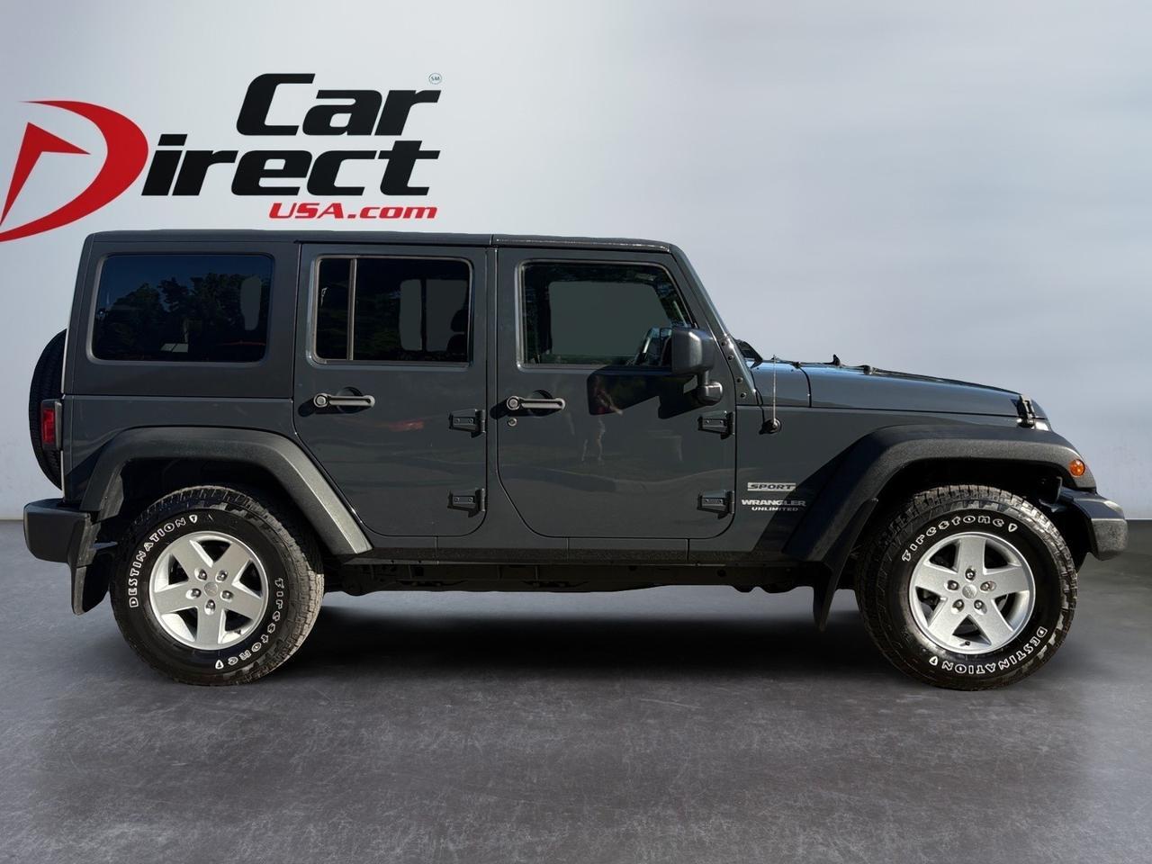 2017 Jeep Wrangler Unlimited Sport, HARD TOP, UCONNECT BLUETOOTH, POWER/HEATED MIRRORS, TOW PACKAGE, REMOTE KEYLESS ENTRY, TINTED GLASS, CLEAN CARFAX, THIS WRANGLER IS READY FOR ITS NEXT ADVENTURE! Virginia Beach VA