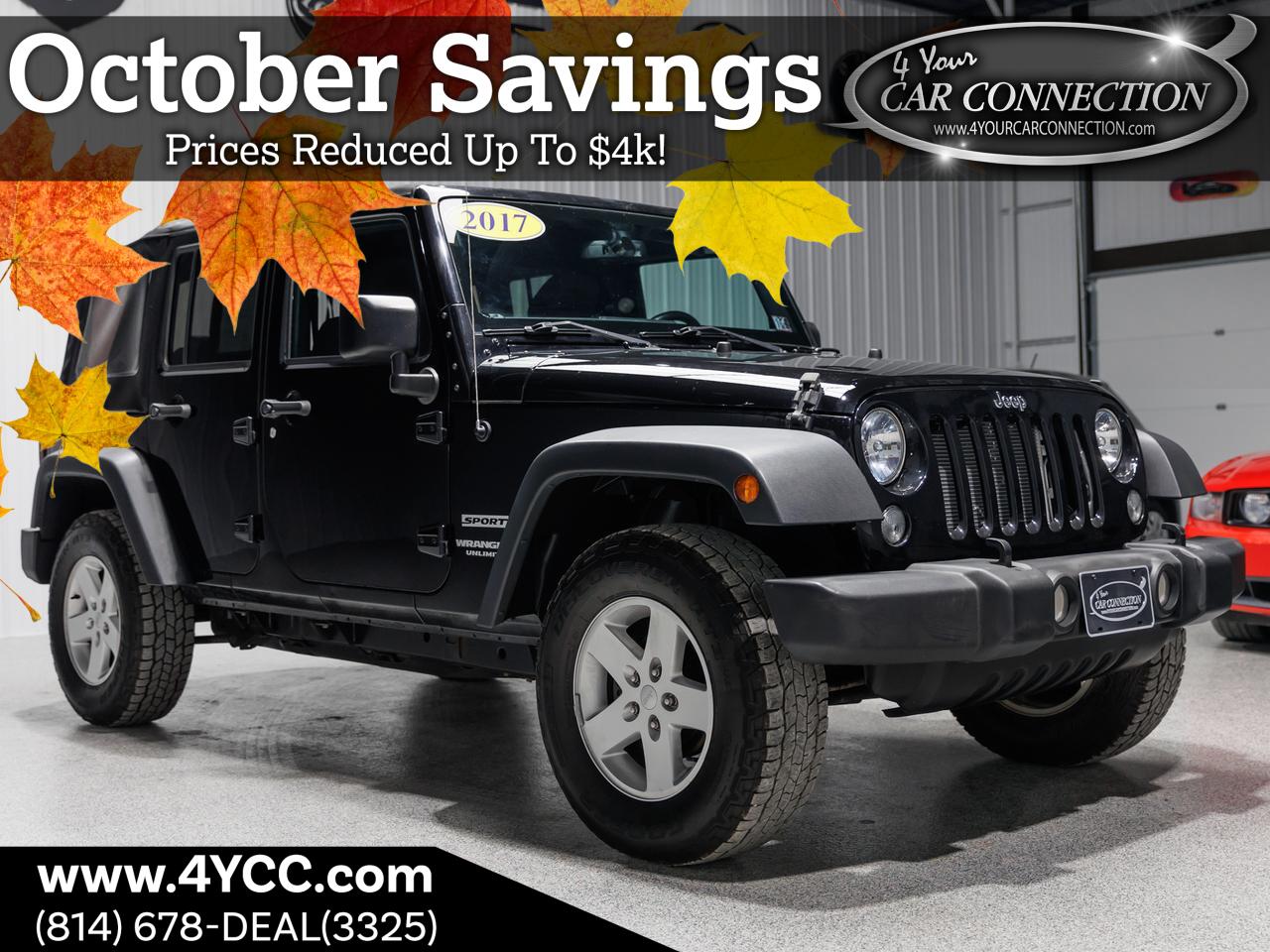 2017 Jeep Wrangler Unlimited Sport S 4WD Cranberry PA