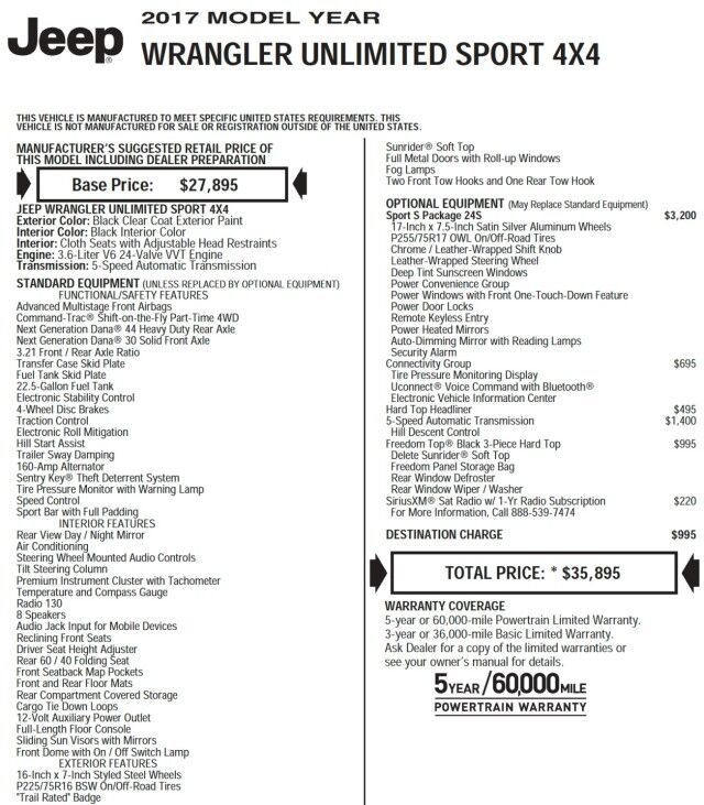 2017 Jeep Wrangler Unlimited Sport S 4X4 / UPGRADES / Hard Top / V6! High Point NC