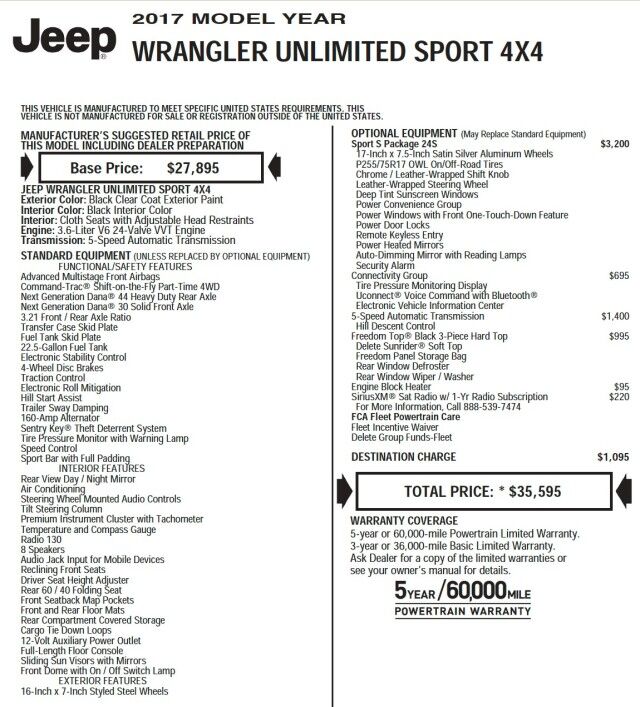 2017 Jeep Wrangler Unlimited Sport S 4X4 / Upgrades / Leather Seating! High Point NC