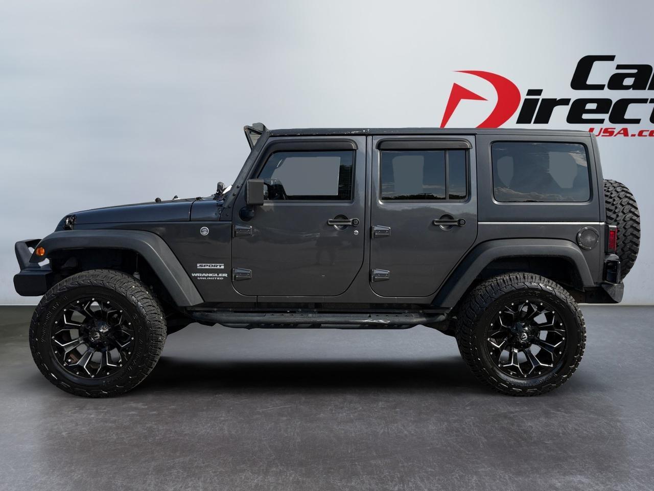2017 Jeep Wrangler Unlimited Sport, SOFT TOP, LIFT, FENDER FLARES, UCONNECT BLUETOOTH, BACKUP CAMERA, TINTED WINDOWS, RUNNING BOARDS, TOW PACKAGE, LOW MILEAGE, CLEAN CARFAX, WRANGLE YOUR RIDE!