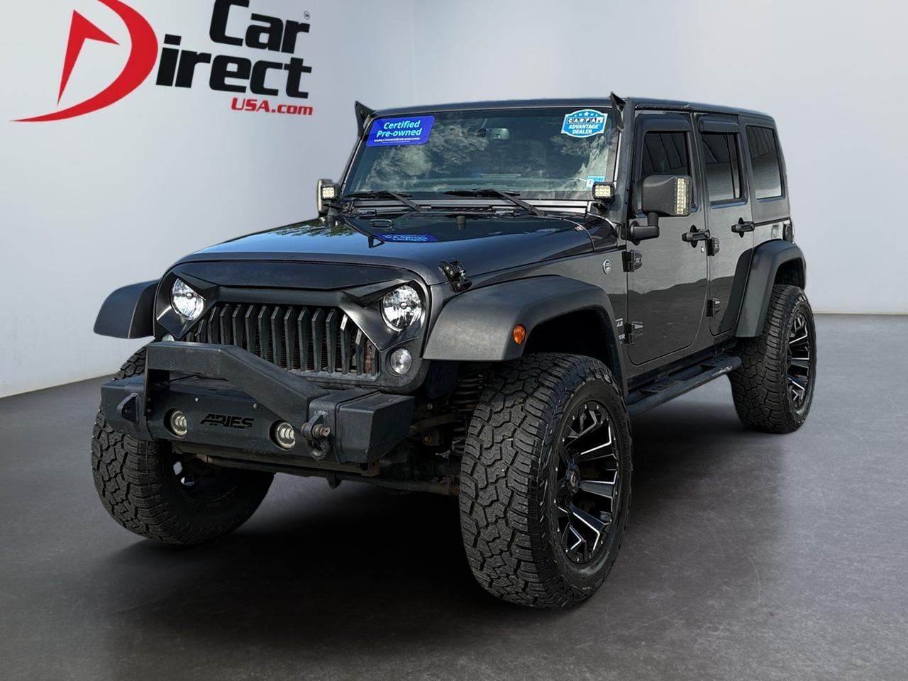 2017 Jeep Wrangler Unlimited Sport, SOFT TOP, LIFT, FENDER FLARES, UCONNECT BLUETOOTH, BACKUP CAMERA, TINTED WINDOWS, RUNNING BOARDS, TOW PACKAGE, LOW MILEAGE, CLEAN CARFAX, WRANGLE YOUR RIDE!