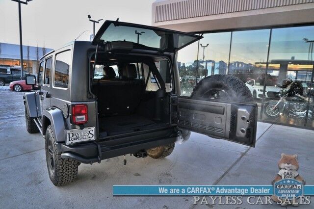 2017 Jeep Wrangler Unlimited Winter Edition / 4X4 / Auto Start / Heated Leather Trimmed Seats / Navigation / Alpine Speakers / 3-Piece Hard Top / Bluetooth / USB & Aux Input / Power Windows, Mirrors, & Locks / Block Heater / Tow Pkg Wasilla AK