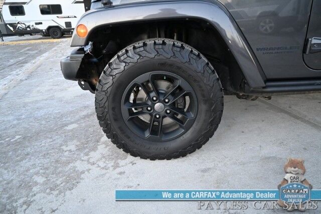 2017 Jeep Wrangler Unlimited Winter Edition / 4X4 / Auto Start / Heated Leather Trimmed Seats / Navigation / Alpine Speakers / 3-Piece Hard Top / Bluetooth / USB & Aux Input / Power Windows, Mirrors, & Locks / Block Heater / Tow Pkg Anchorage AK