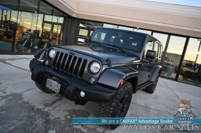 2017 Jeep Wrangler Unlimited Winter Edition / 4X4 / Auto Start / Heated Leather Trimmed Seats / Navigation / Alpine Speakers / 3-Piece Hard Top / Bluetooth / USB & Aux Input / Power Windows, Mirrors, & Locks / Block Heater / Tow Pkg Wasilla AK