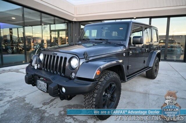 2017 Jeep Wrangler Unlimited Winter Edition / 4X4 / Auto Start / Heated Leather Trimmed Seats / Navigation / Alpine Speakers / 3-Piece Hard Top / Bluetooth / USB & Aux Input / Power Windows, Mirrors, & Locks / Block Heater / Tow Pkg Anchorage AK