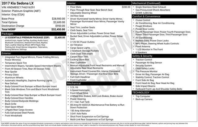 2017 Kia Sedona LX Raleigh NC