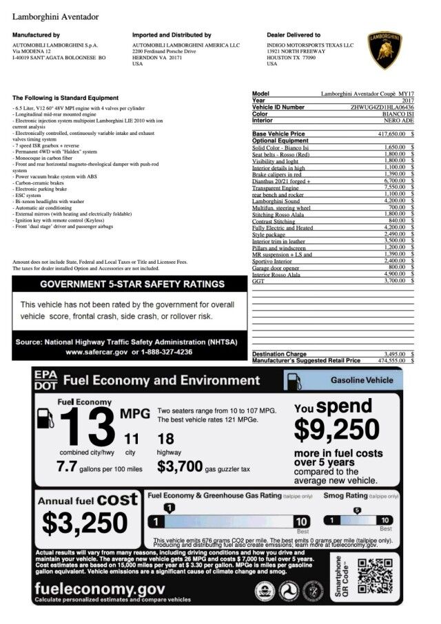 2017 Lamborghini Aventador S Coupe ($474,555 MSRP) *ONLY 3100 MILES* San Diego CA