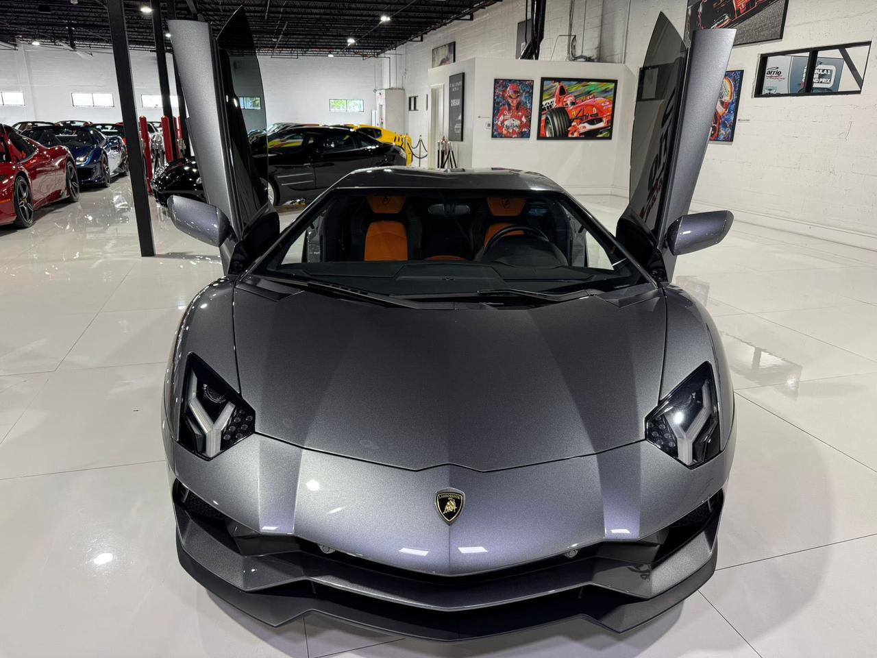 2017 Lamborghini Aventador S Grigio Estoque paint, leather/alcantara interior, Sensonum audio, signed by Stephan Winkelmann!! Fort Lauderdale FL