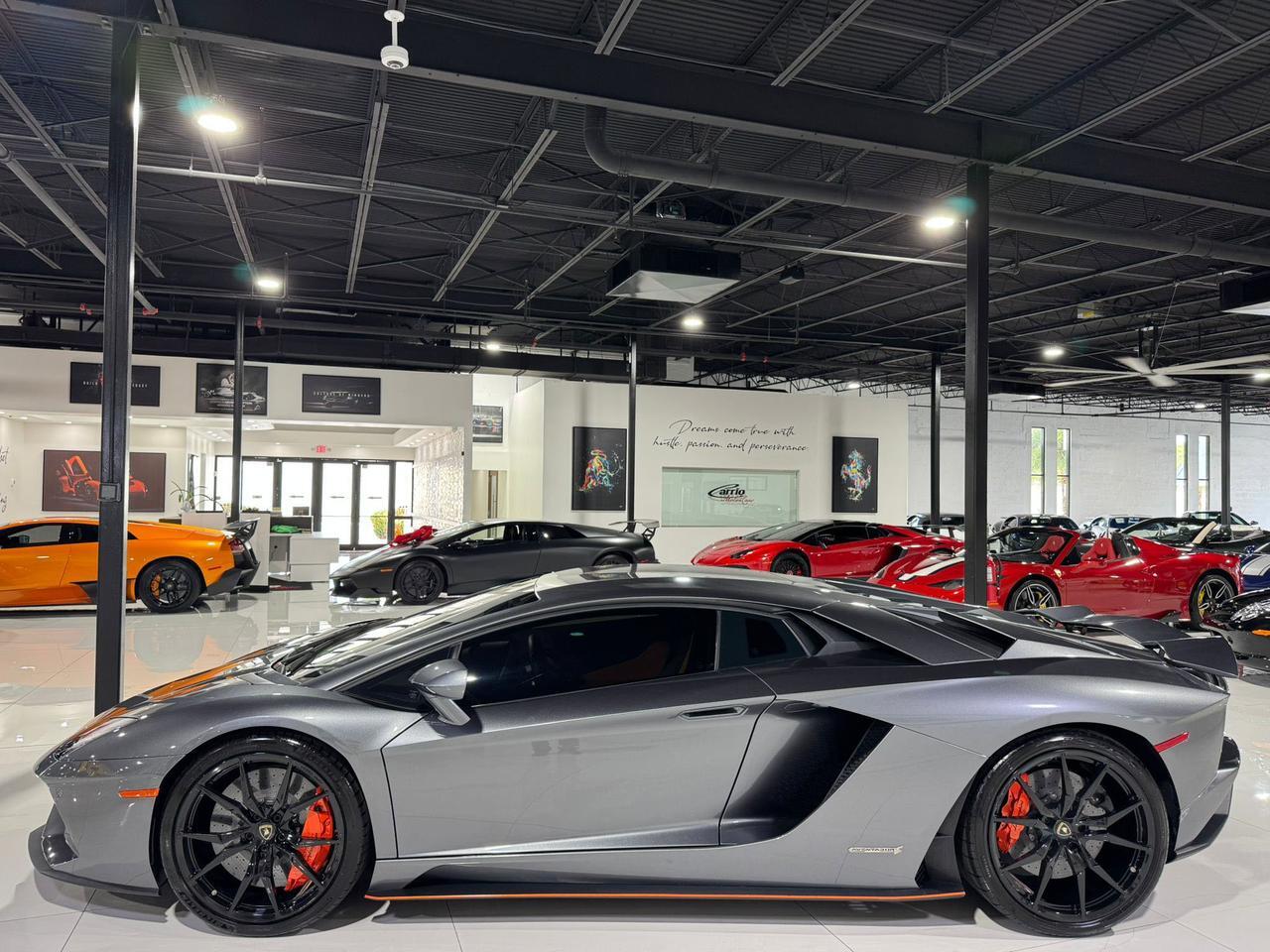 2017 Lamborghini Aventador S Grigio Estoque paint, leather/alcantara interior, Sensonum audio, signed by Stephan Winkelmann!! Fort Lauderdale FL