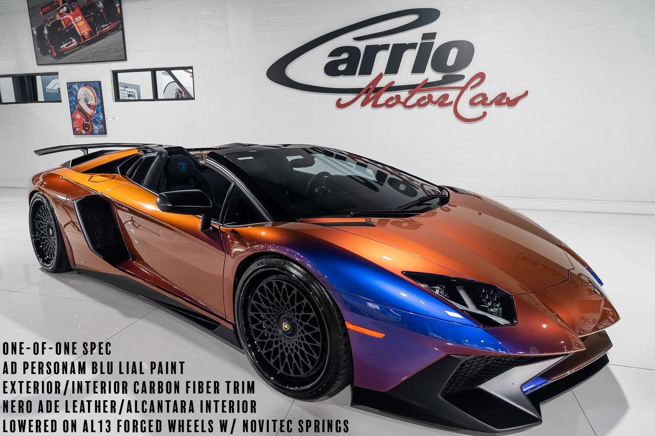 2017 Lamborghini Aventador SV Roadster ONE-OF-ONE! Ad Personam Blu Lial paint, Nero Ade interior, carbon galore AND MUCH MORE!!