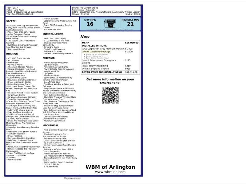 2017 Land Rover Discovery V6 HSE AWD Arlington VA