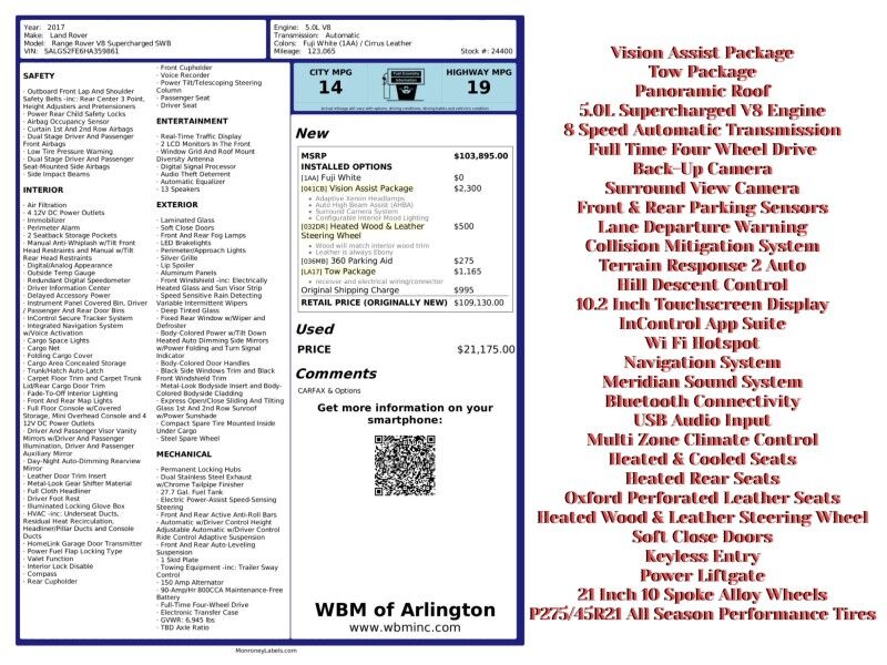 2017 Land Rover Range Rover V8 Supercharged 4WD
