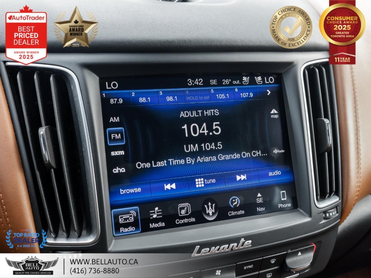 2017 Maserati Levante 3.0L PANOROOF B.CAM MMRYSEAT NOACCIDENT Toronto ON