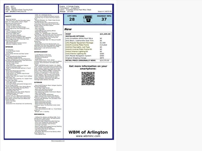 2017 Mazda Mazda3 4-Door Touring