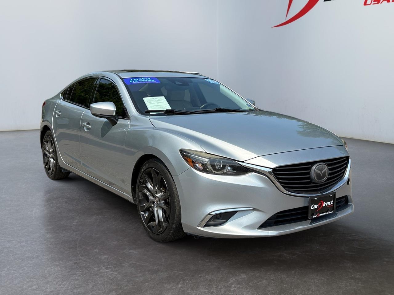 2017 Mazda Mazda6 Grand Touring, SUNROOF, SPORT DRIVE MODE, PADDLE SHIFTERS, HEADS UP DISPLAY, BACKUP CAMERA WITH PARKING SENSORS, HEATED SEATS, BLIND SPOT ALERT, FORWARD COLLISION ALERT, LANE KEEP ASSIST, LOW MILES, CLEAN CARFAX, THIS SEDAN HAS IT ALL!