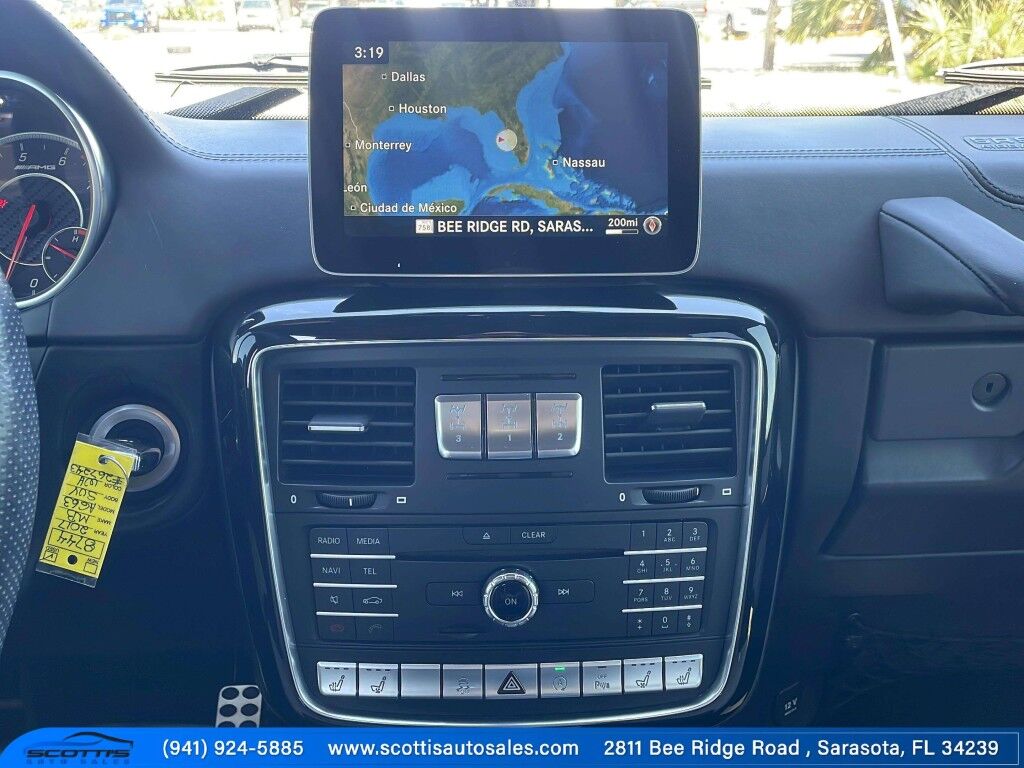 2017 Mercedes-Benz G-Class AMG G 63~ACCIDENT AVOIDANCE SYSTEMS~ADJ LUMBAR SUPPORT~APPROACH LIGHTS~AUTO START/STOP~CRASH SENSORS~FULL SIZE SPARE TIRE~HEATED SEATS~MOONROOF/ SUNROOF~PREMIUM LEATHER SEATS~RUNNING BOARDS~TURBOCHARGER~LOW MILES Sarasota FL