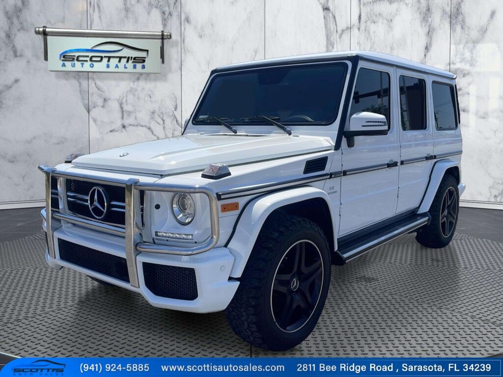 2017 Mercedes-Benz G-Class AMG G 63~ADJ LUMBAR SUPPORT~APPROACH LIGHTS~AUTO START/STOP~CRASH SENSORS~FULL SIZE SPARE TIRE~HEATED SEATS~MOONROOF/ SUNROOF~PREMIUM LEATHER SEATS~RUNNING BOARDS~TURBOCHARGER~LOW MILES Sarasota FL