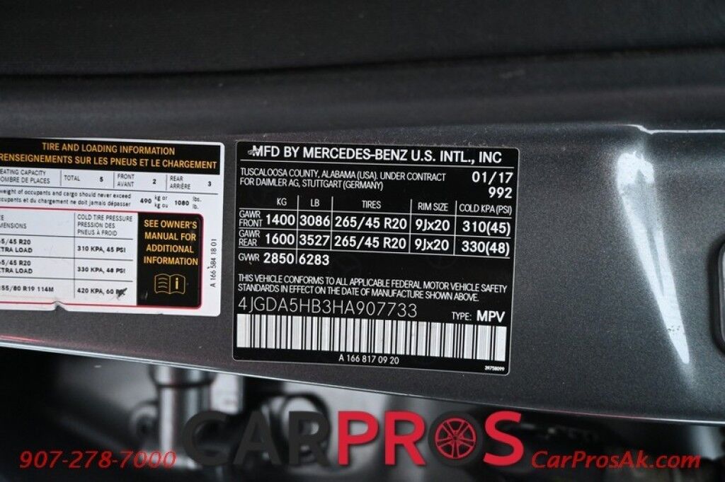 2017 Mercedes-Benz GLE 350 4Matic - All Wheel Drive - Sport Pkg - Power Front Heated Leather Seats - Heated Steering Wheel - 2nd Row Heated Seats - Rear Entertainment - Navigation - 360 Camera - Sunroof - Tow Pkg Anchorage AK