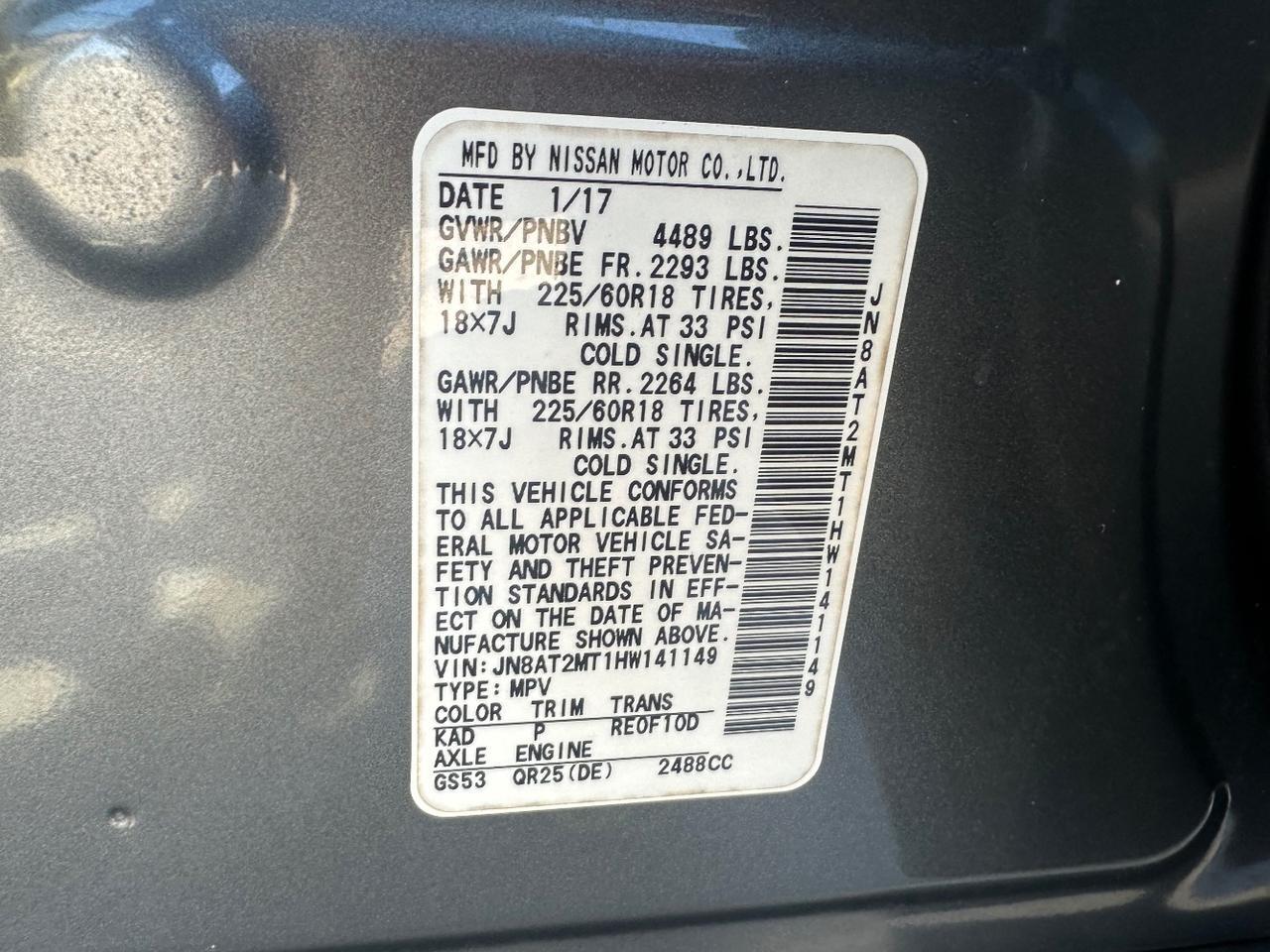 2017 NISSAN ROGUE SL 4D UTIL 2.5L SL Austin TX