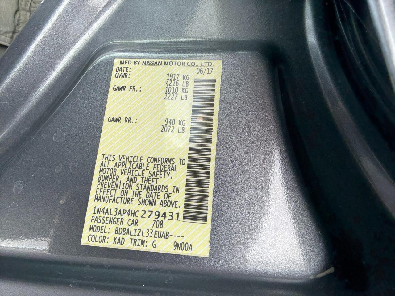 2017 Nissan Altima 2.5 SV Sedan Jacksonville FL