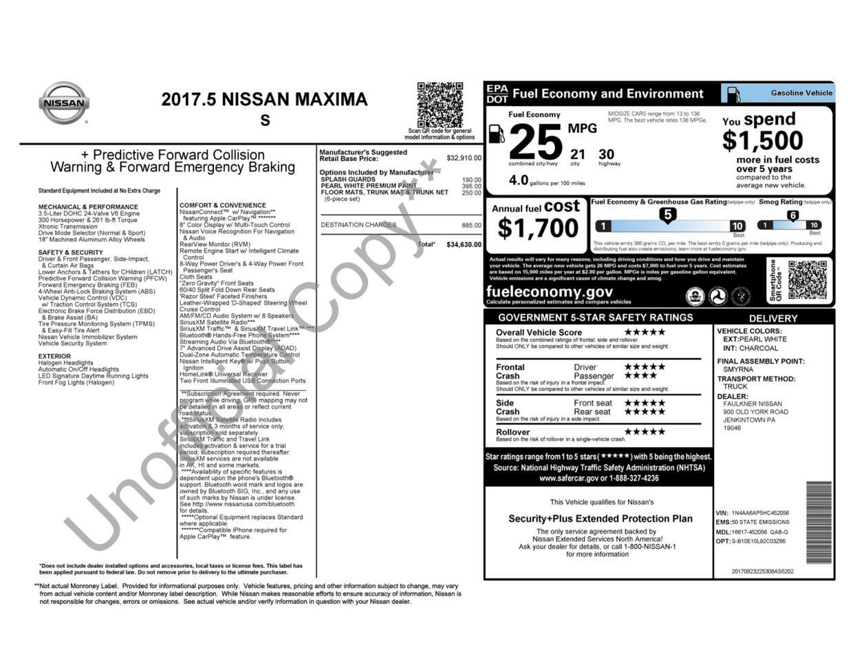 2017 Nissan Maxima S Tallmadge OH