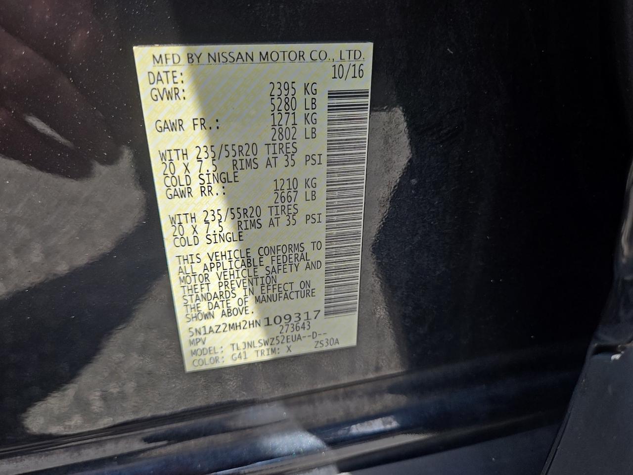 2017 Nissan Murano Platinum Glen Burnie MD