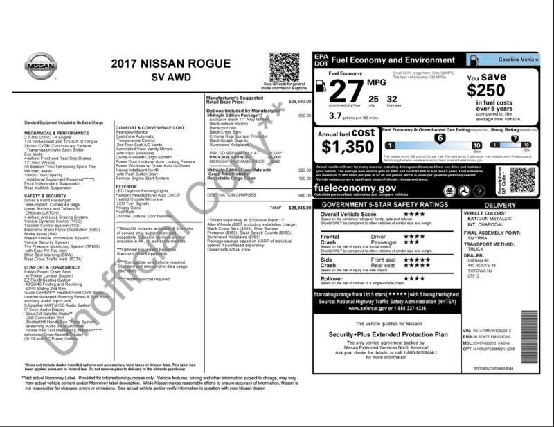 2017 Nissan Rogue SV - MIDNIGHT EDITION - WELL MAINTAINED Webster MA