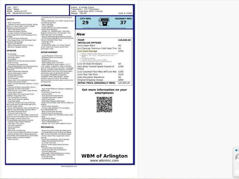 2017 Nissan Sentra SV