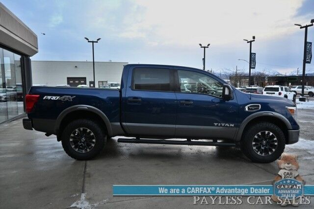 2017 Nissan Titan PRO-4X / 4X4 / 5.6L V8 / Crew Cab / Power & Heated Leather Seats / Rockford Fosgate Speakers / NAV / Blind Spot / Bluetooth / Back Up Camera / Keyless Entry & Start / Tonneau Cover / Bed Liner / Tow Pkg Anchorage AK