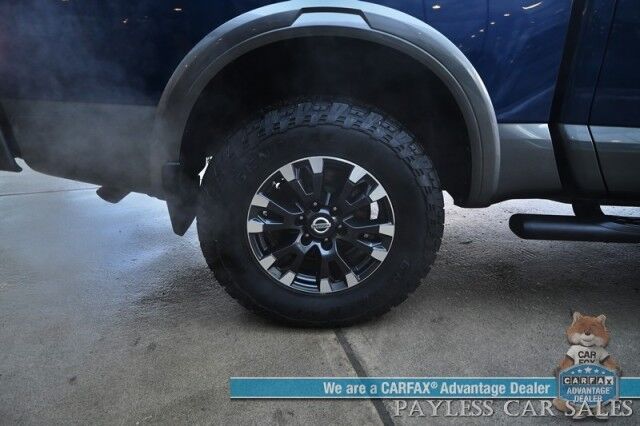2017 Nissan Titan PRO-4X / 4X4 / 5.6L V8 / Crew Cab / Power & Heated Leather Seats / Rockford Fosgate Speakers / NAV / Blind Spot / Bluetooth / Back Up Camera / Keyless Entry & Start / Tonneau Cover / Bed Liner / Tow Pkg Anchorage AK