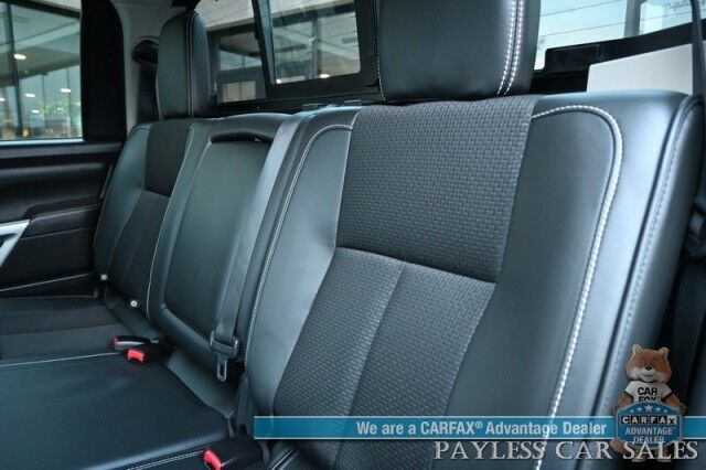2017 Nissan Titan PRO-4X / 4X4 / 5.6L V8 / Crew Cab / Power & Heated Leather Seats / Rockford Fosgate Speakers / NAV / Blind Spot / Bluetooth / Back Up Camera / Keyless Entry & Start / Tonneau Cover / Bed Liner / Tow Pkg Anchorage AK