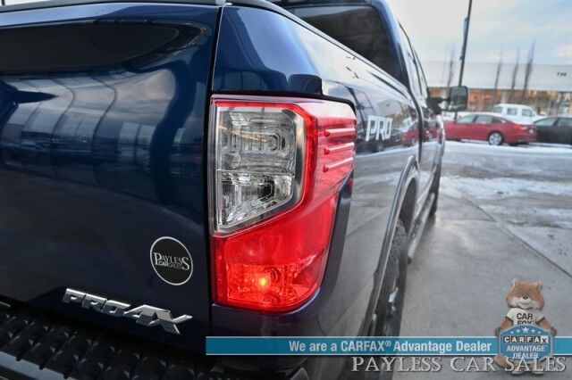 2017 Nissan Titan PRO-4X / 4X4 / 5.6L V8 / Crew Cab / Power & Heated Leather Seats / Rockford Fosgate Speakers / NAV / Blind Spot / Bluetooth / Back Up Camera / Keyless Entry & Start / Tonneau Cover / Bed Liner / Tow Pkg Anchorage AK